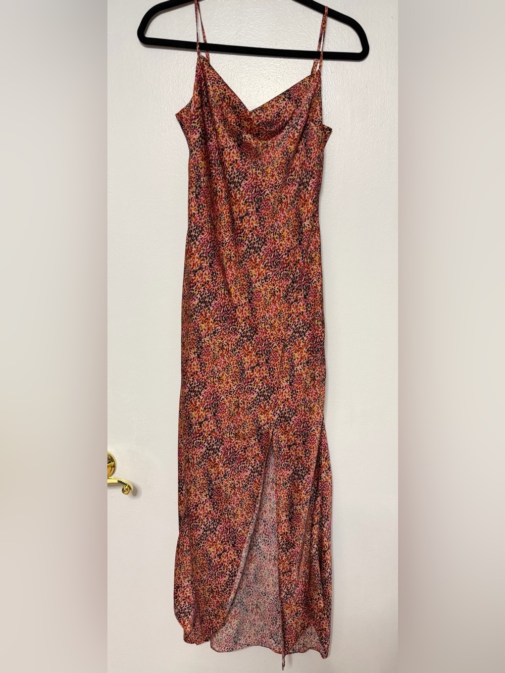 Express Floral Maxi Slip Skirt in Red, Pink and Black